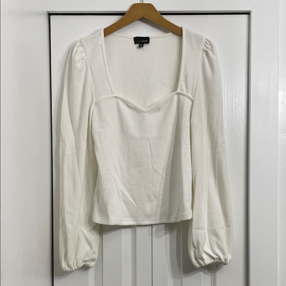 Bubble Sleeve Long Sleeve Sweater